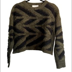 John + Jenn Green and Black Long Sleeve Boxy Sweater Women’s Size S
